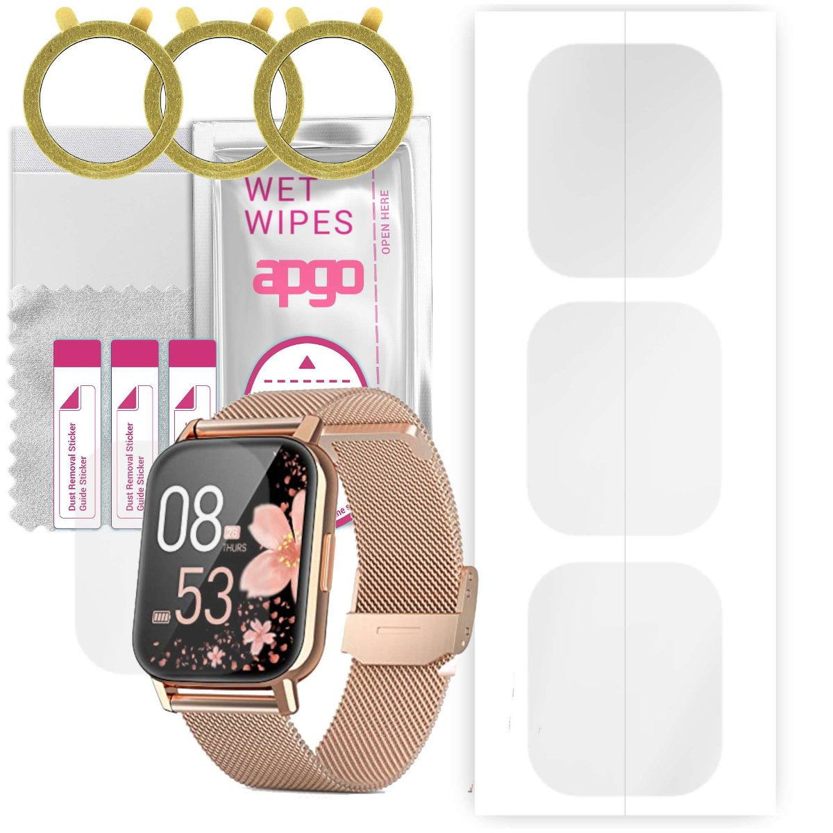 3x Folia hydrożelowa do Ruxingx CS2 2022  - apgo Smartwatch Hydrogel Protection Ochrona na ekran smartwatcha