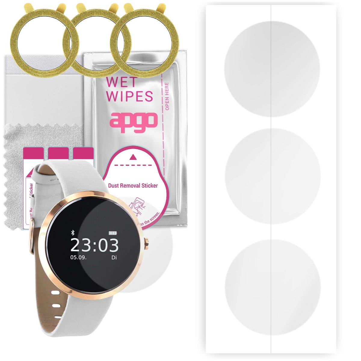 3x Folia hydrożelowa do Siona ladies Xlyne 54008 - apgo Smartwatch Hydrogel Protection Ochrona na ekran smartwatcha