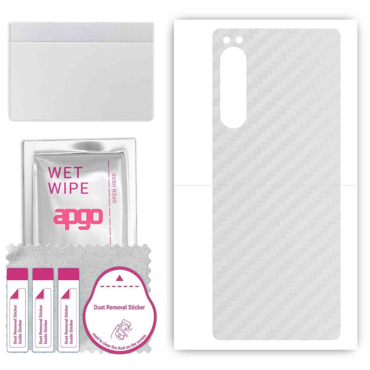 Folia naklejka skórka strukturalna na TYŁ do Sony Xperia 5 IV -  Carbon Przezroczysty - apgo SKINS