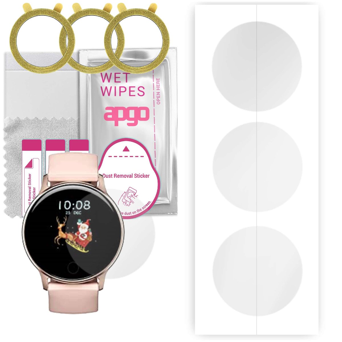 3x Folia hydrożelowa do Umidigi Uwatch 2S - apgo Smartwatch Hydrogel Protection Ochrona na ekran smartwatcha