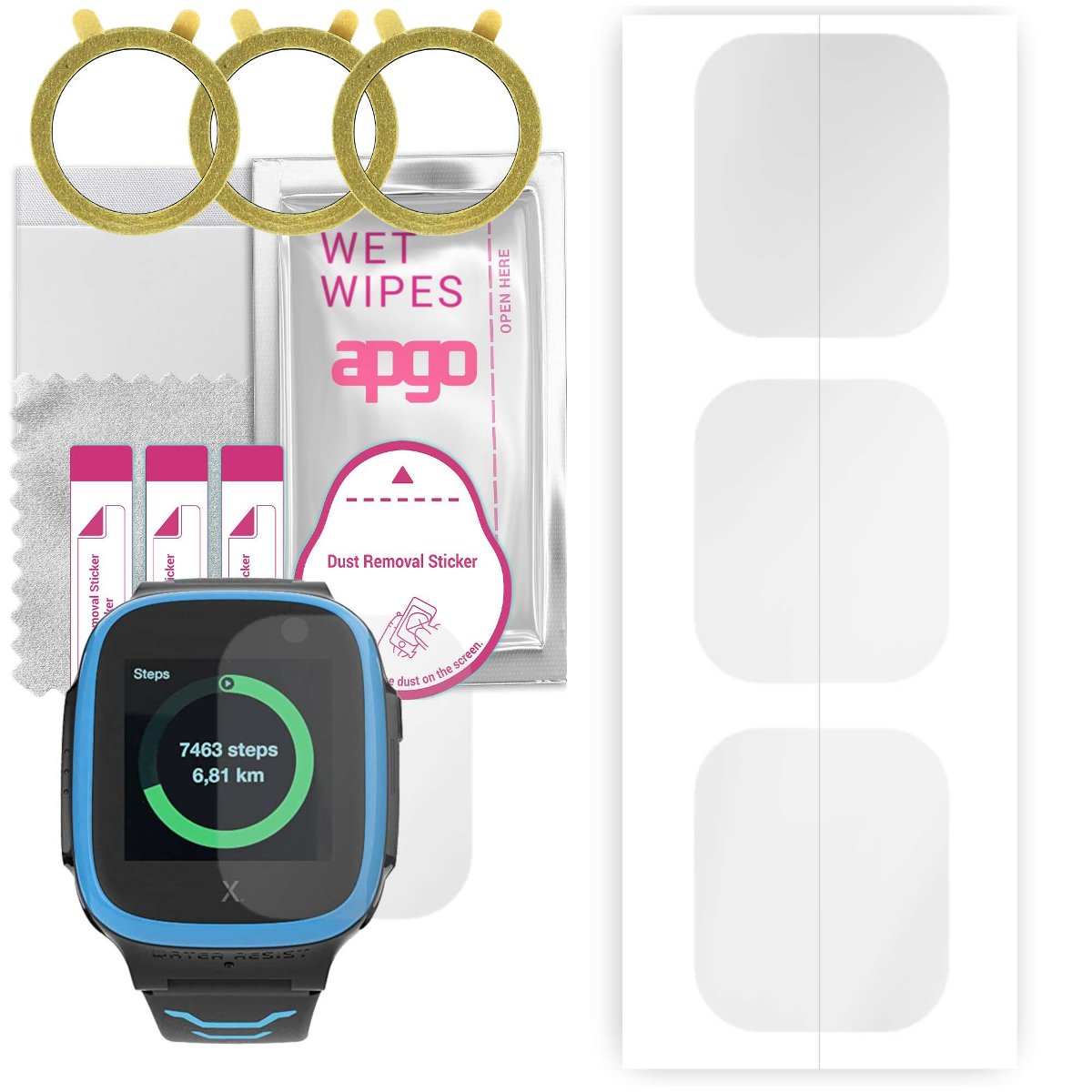 3x Folia hydrożelowa do Xplora X5 play - apgo Smartwatch Hydrogel Protection Ochrona na ekran smartwatcha