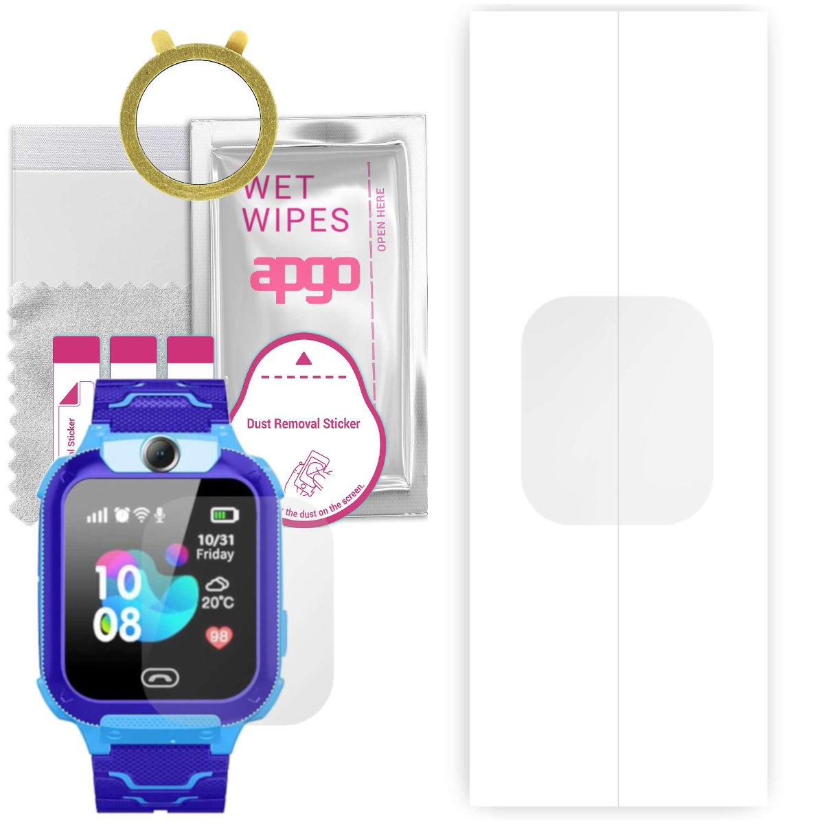 1x Folia hydrożelowa do Smartwatch dla dzieci Q12 - apgo Smartwatch Hydrogel Protection Ochrona na ekran smartwatcha