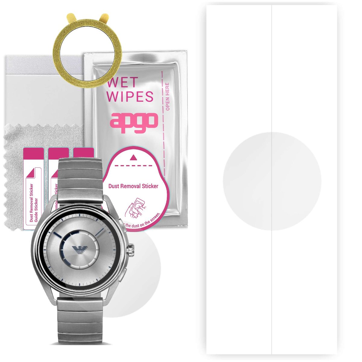 1x Folia hydrożelowa do Emporio Armani ART 5006 - apgo Smartwatch Hydrogel Protection Ochrona na ekran smartwatcha