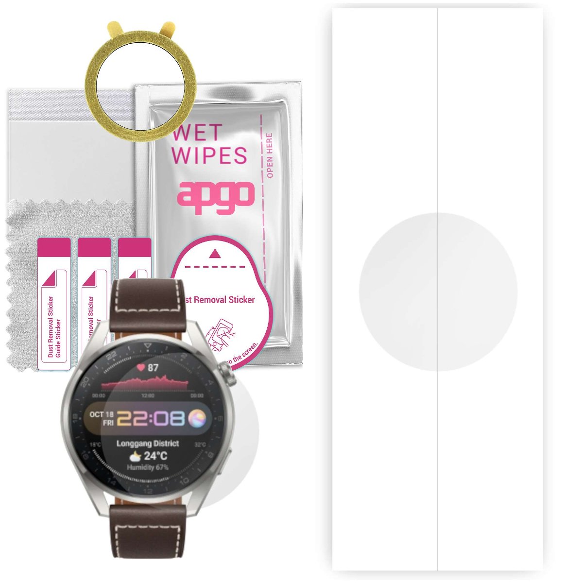 1x Folia hydrożelowa do Huawei Watch 3 Pro - apgo Smartwatch Hydrogel Protection Ochrona na ekran smartwatcha