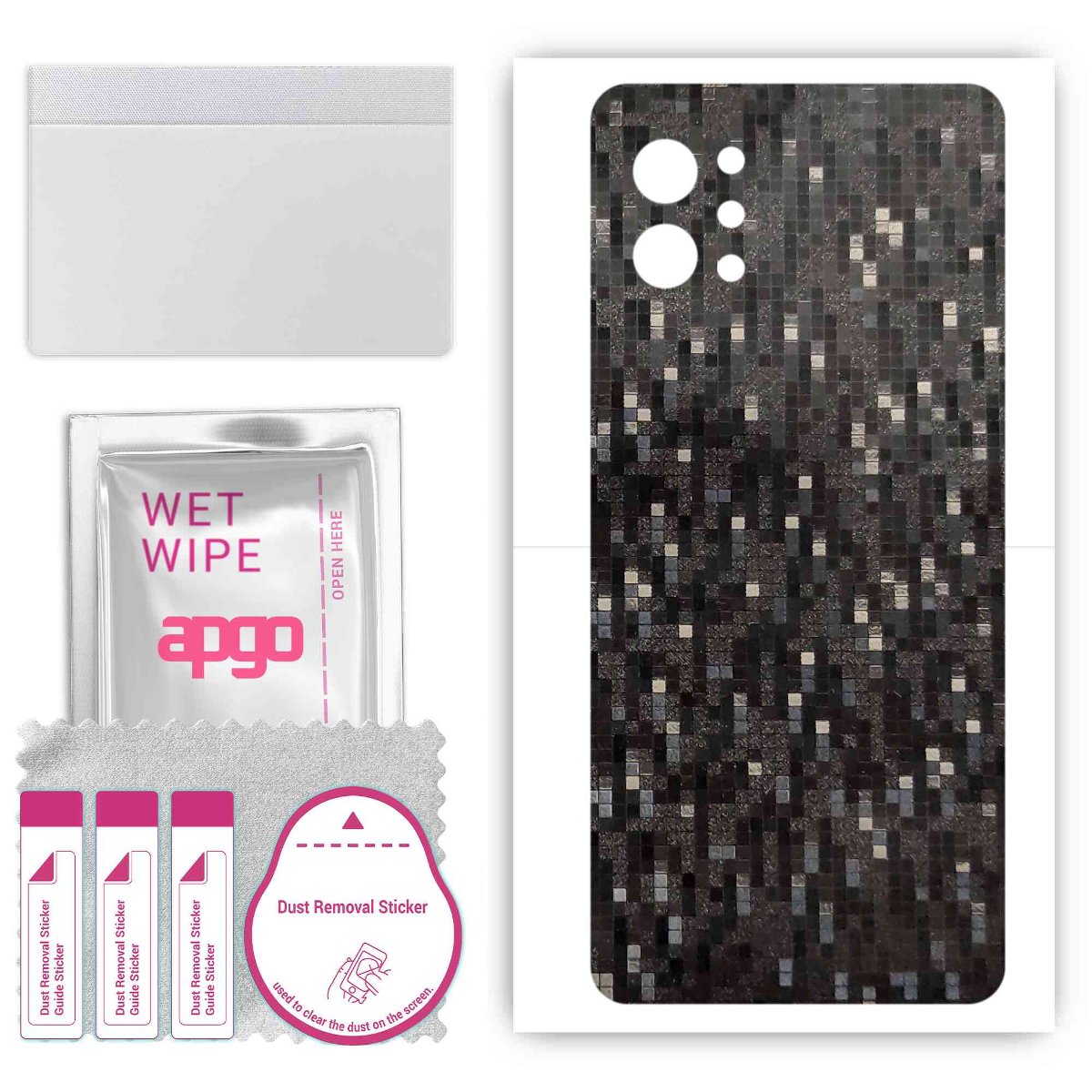 Folia naklejka skórka strukturalna na TYŁ do LG Q92 5G -  Carbon Pixel Czarny - apgo SKINS