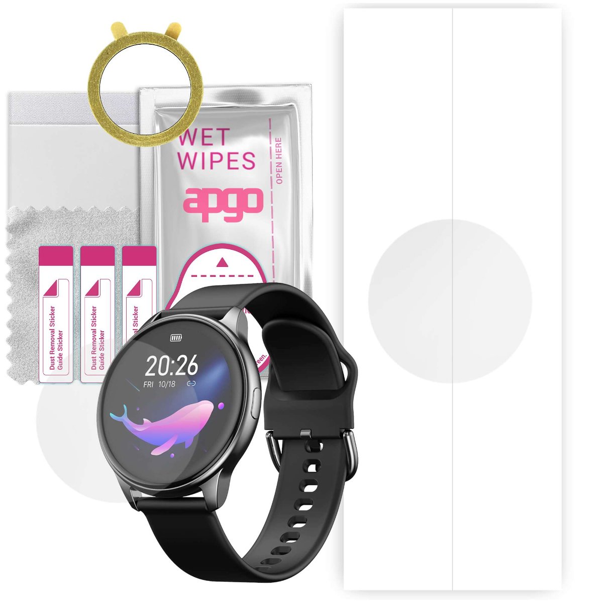 1x Folia hydrożelowa do MoreFit YQ-MFSW220-BK-DE - apgo Smartwatch Hydrogel Protection Ochrona na ekran smartwatcha