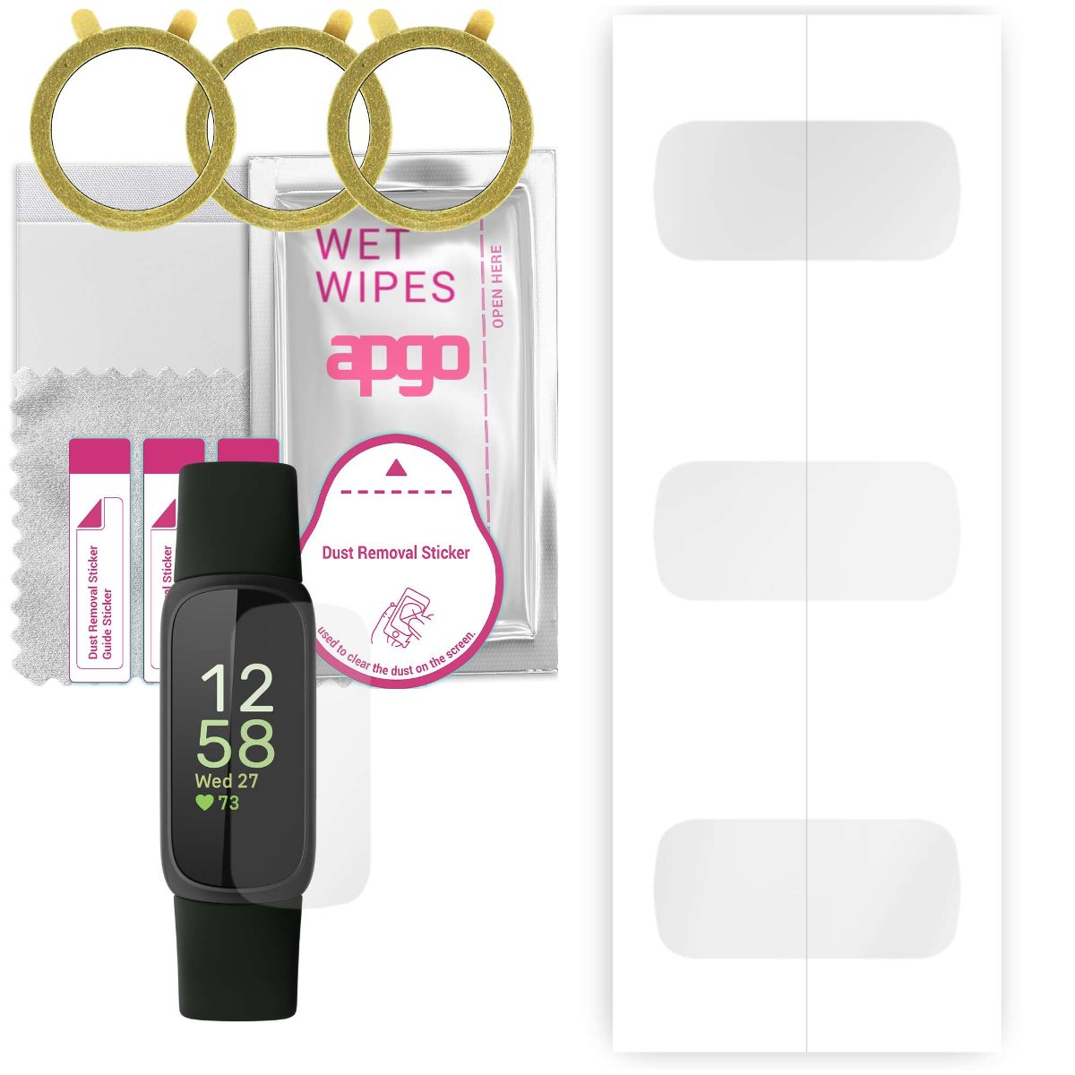 3x Folia hydrożelowa do Fitbit Inspire 3 - apgo Smartwatch Hydrogel Protection Ochrona na ekran smartwatcha