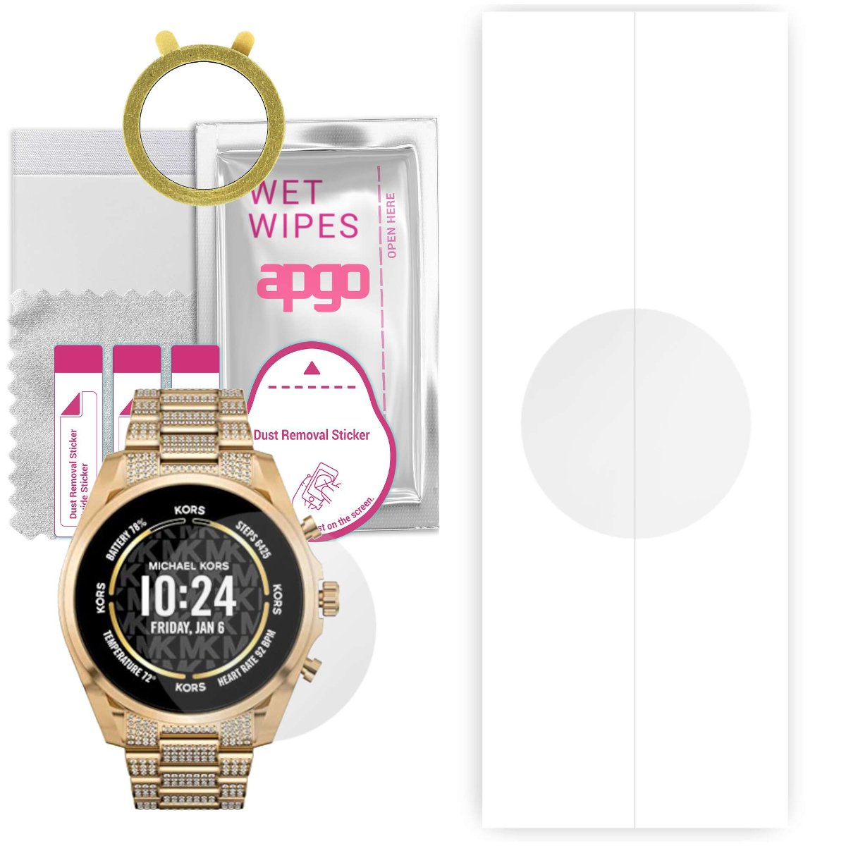 1x Folia hydrożelowa do Michael Kors MKT5136V - apgo Smartwatch Hydrogel Protection Ochrona na ekran smartwatcha