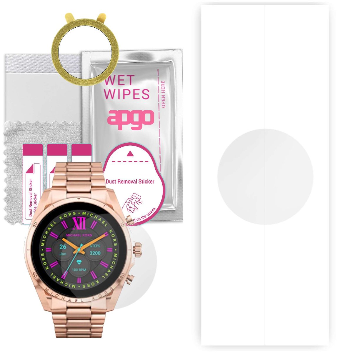 1x Folia hydrożelowa do Michael Kors MKT5133V  - apgo Smartwatch Hydrogel Protection Ochrona na ekran smartwatcha