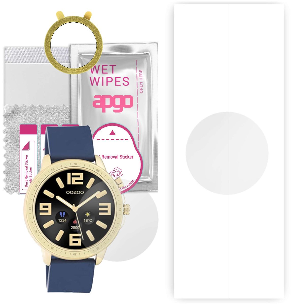 1x Folia hydrożelowa do Oozoo Q00321 45mm - apgo Smartwatch Hydrogel Protection Ochrona na ekran smartwatcha