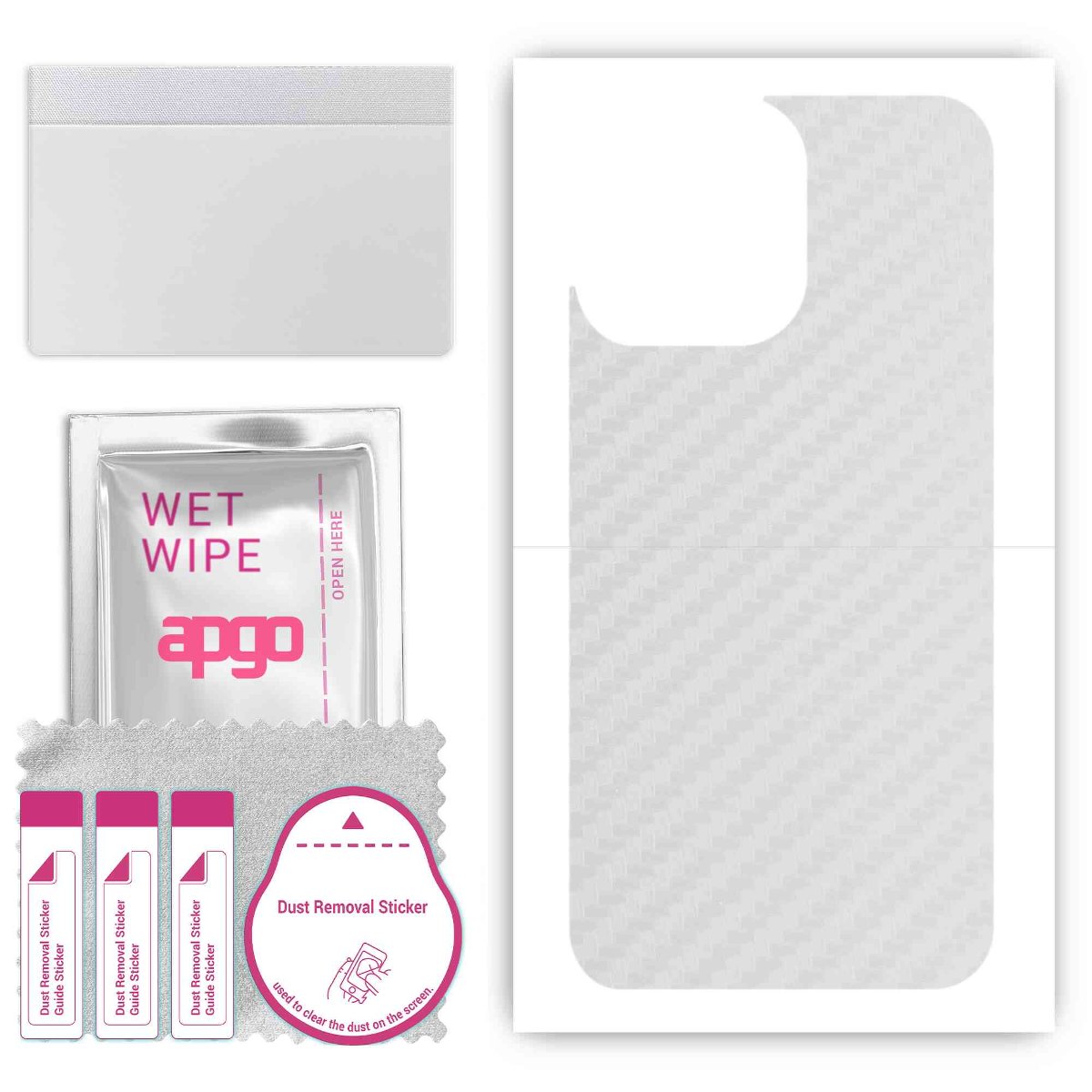 Folia naklejka skórka strukturalna na TYŁ do Apple iPhone 14 Pro -  Carbon Przezroczysty - apgo SKINS