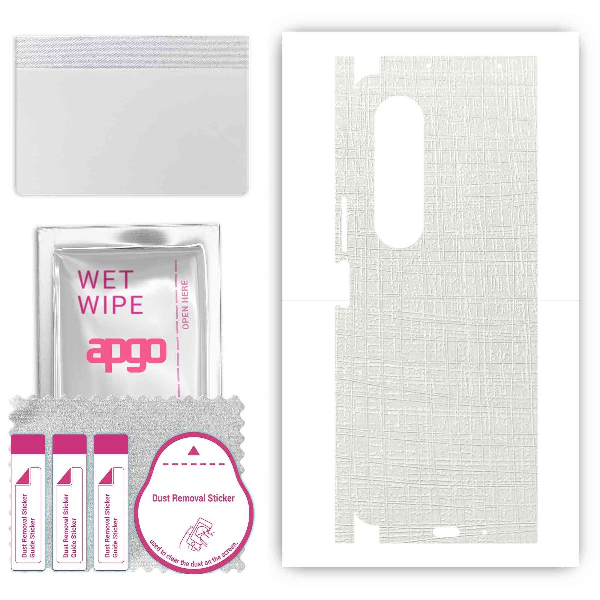 Folia naklejka skórka strukturalna na TYŁ+BOKI do Samsung Galaxy Z Fold4 -  Tkanina Biała - apgo SKINS