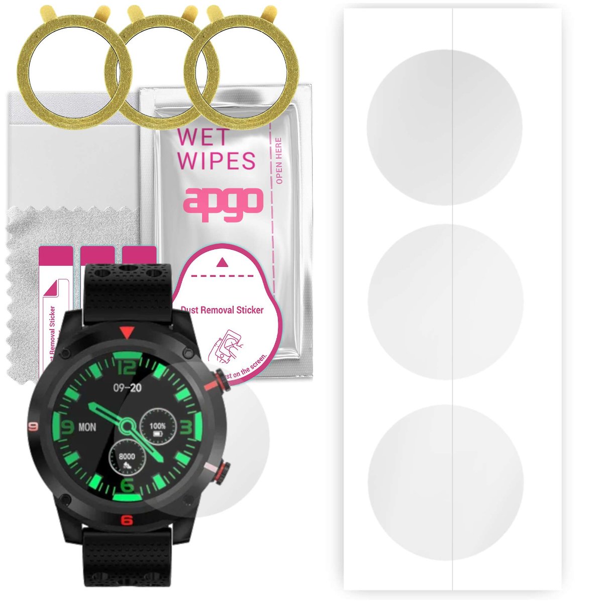 3x Folia hydrożelowa do Bemi SCOUT SC1 - apgo Smartwatch Hydrogel Protection Ochrona na ekran smartwatcha