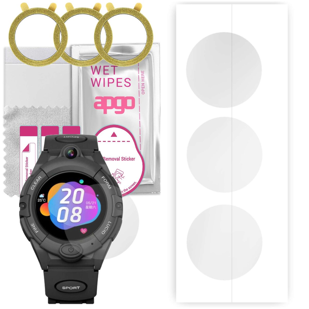 3x Folia hydrożelowa do Bemi Sport - apgo Smartwatch Hydrogel Protection Ochrona na ekran smartwatcha