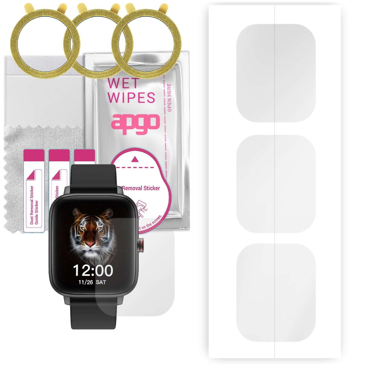 3x Folia hydrożelowa do Colmi P8 Max - apgo Smartwatch Hydrogel Protection Ochrona na ekran smartwatcha
