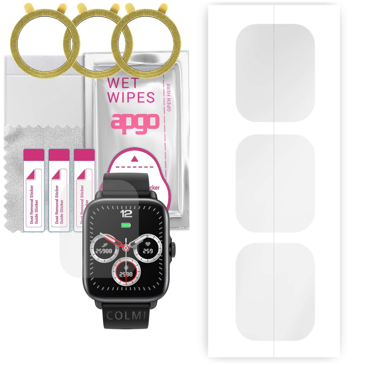 3x Folia hydrożelowa do Colmi P28 Plus Chip App Unisex - apgo Smartwatch Hydrogel Protection Ochrona na ekran smartwatcha