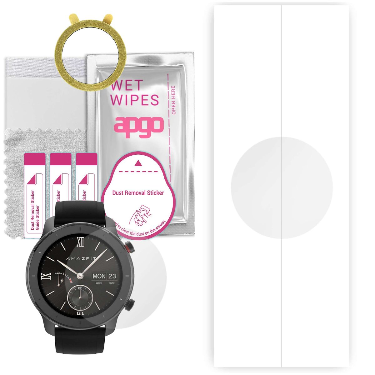 1x Folia hydrożelowa do Amazfit GTR (42mm) - apgo Smartwatch Hydrogel Protection Ochrona na ekran smartwatcha