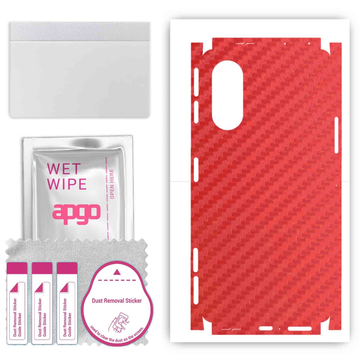 Folia naklejka skórka strukturalna na TYŁ+BOKI do Xiaomi Redmi K40 Gaming -  Carbon Czerwony - apgo SKINS