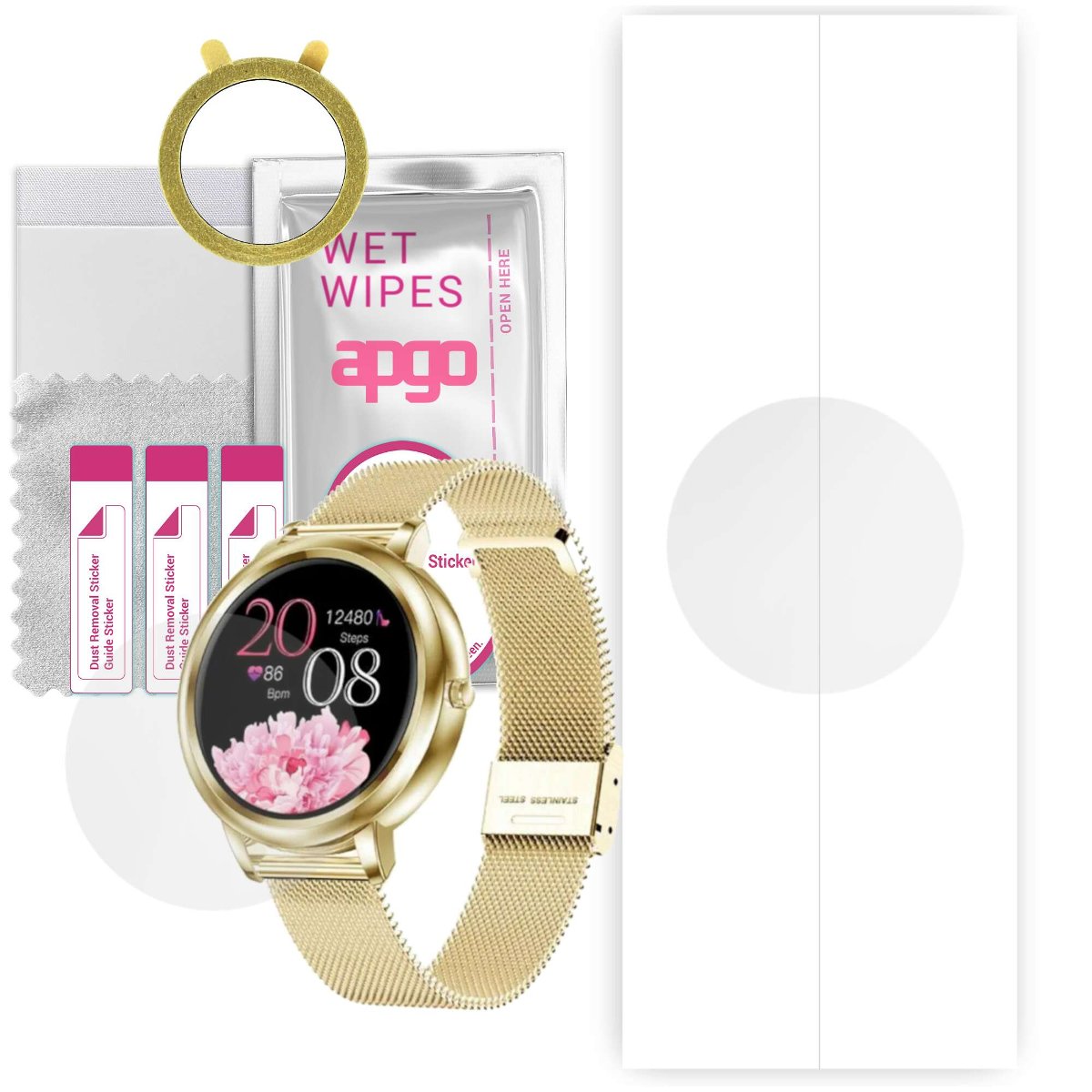1x Folia hydrożelowa do Pacific Gold PC00156 - apgo Smartwatch Hydrogel Protection Ochrona na ekran smartwatcha