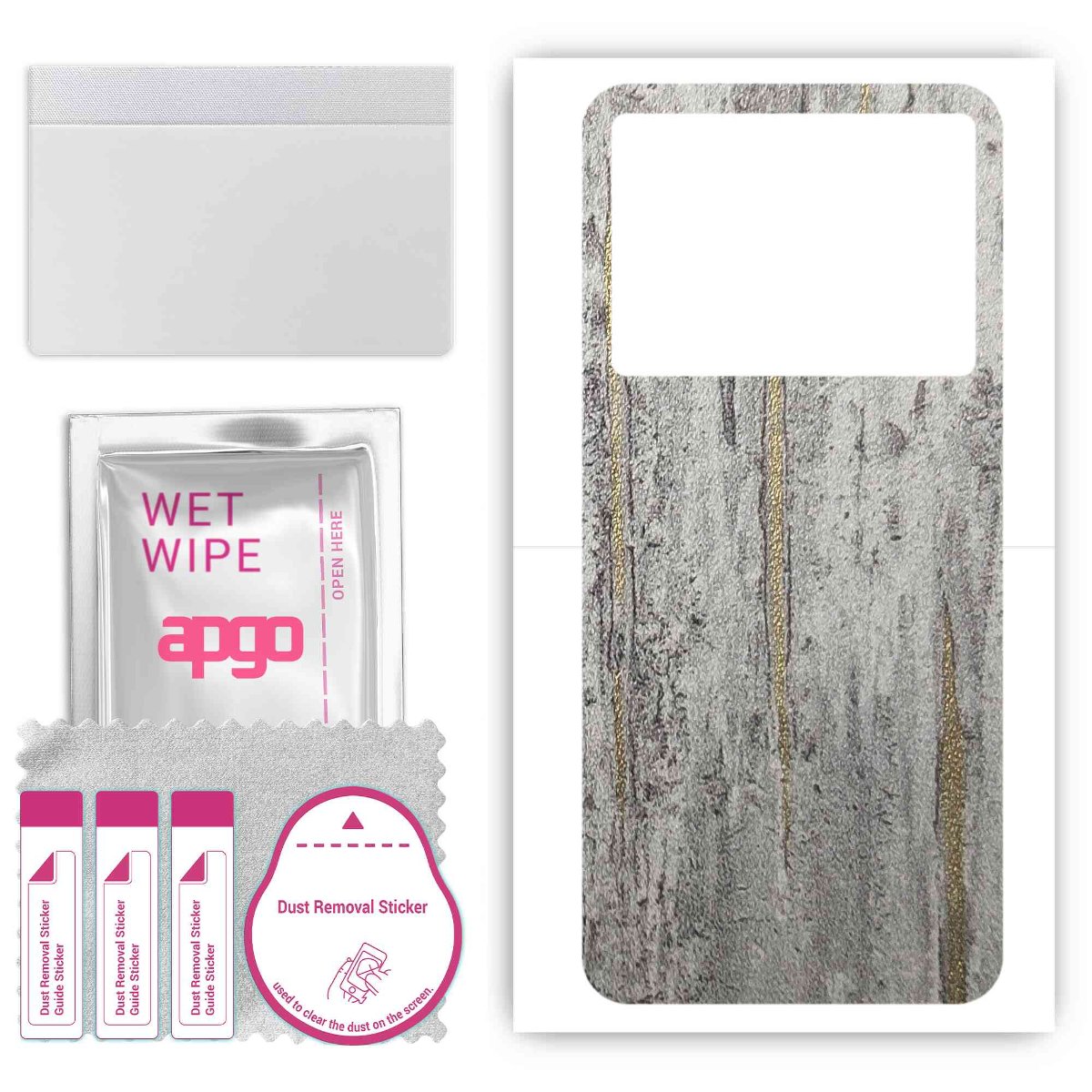 Folia naklejka skórka strukturalna na TYŁ do Infinix Note 12 Turbo -  Beton Złote Paski - apgo SKINS