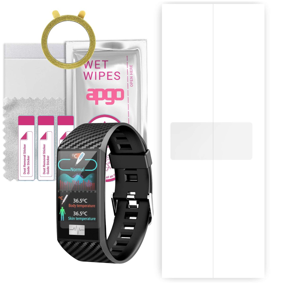 1x Folia hydrożelowa do Pacific Black PC00138 - apgo Smartwatch Hydrogel Protection Ochrona na ekran smartwatcha