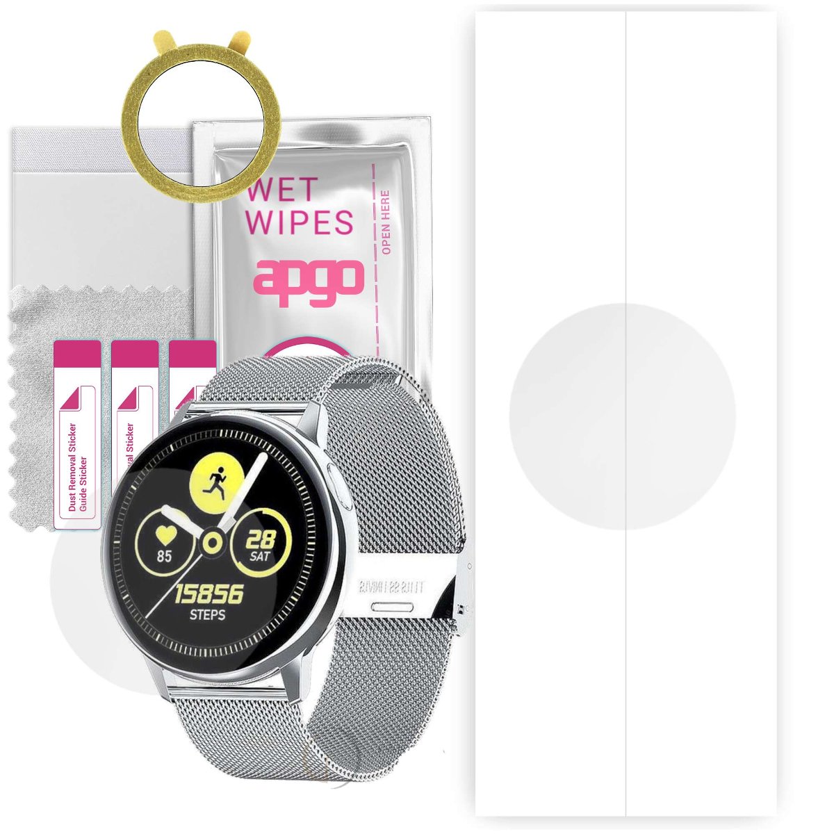 1x Folia hydrożelowa do Pacific Silver PC00132 - apgo Smartwatch Hydrogel Protection Ochrona na ekran smartwatcha