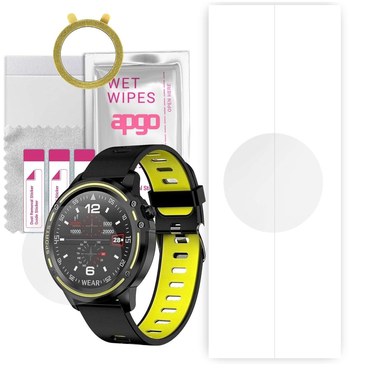 1x Folia hydrożelowa do Pacific Black PC00126 - apgo Smartwatch Hydrogel Protection Ochrona na ekran smartwatcha