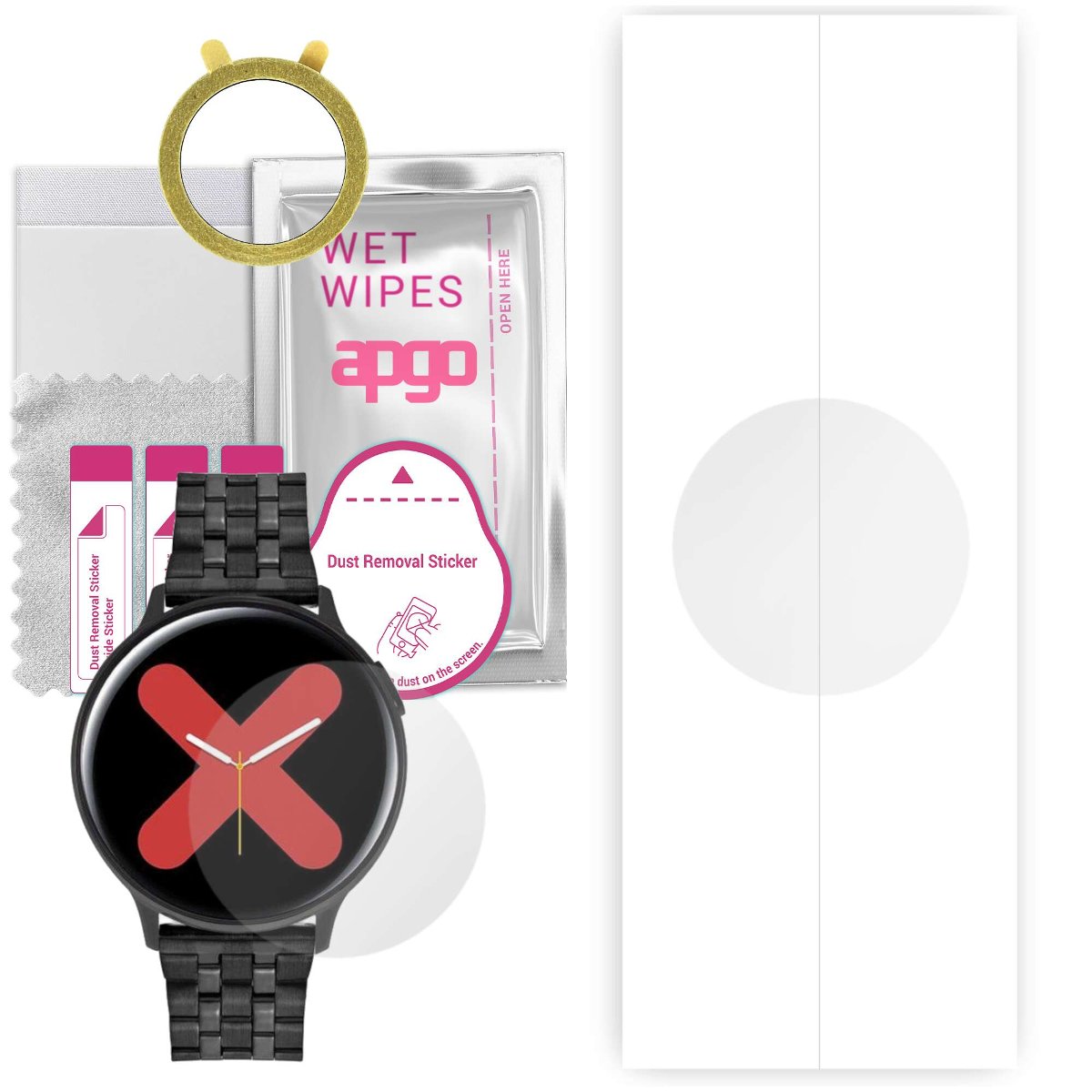 1x Folia hydrożelowa do Pacific Black PC00137 - apgo Smartwatch Hydrogel Protection Ochrona na ekran smartwatcha