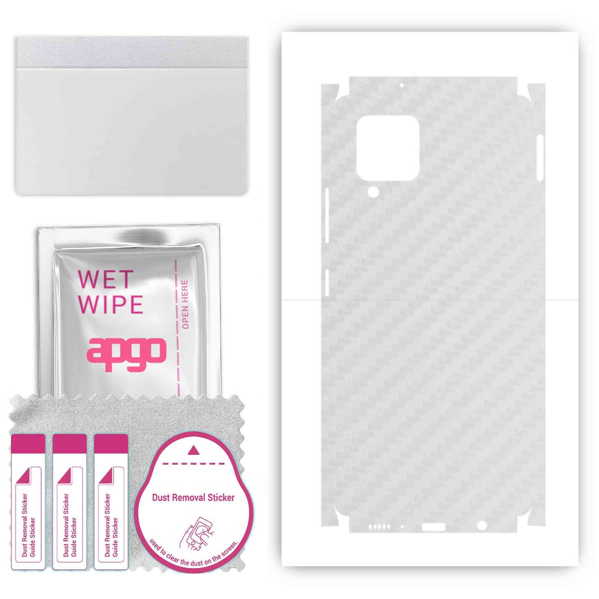 Folia naklejka skórka strukturalna na TYŁ+BOKI do Samsung Galaxy A42 5G -  Carbon Przezroczysty - apgo SKINS