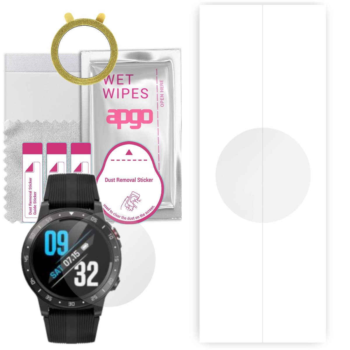 1x Folia hydrożelowa do Maxcom Fit FW37 Argon - apgo Smartwatch Hydrogel Protection Ochrona na ekran smartwatcha