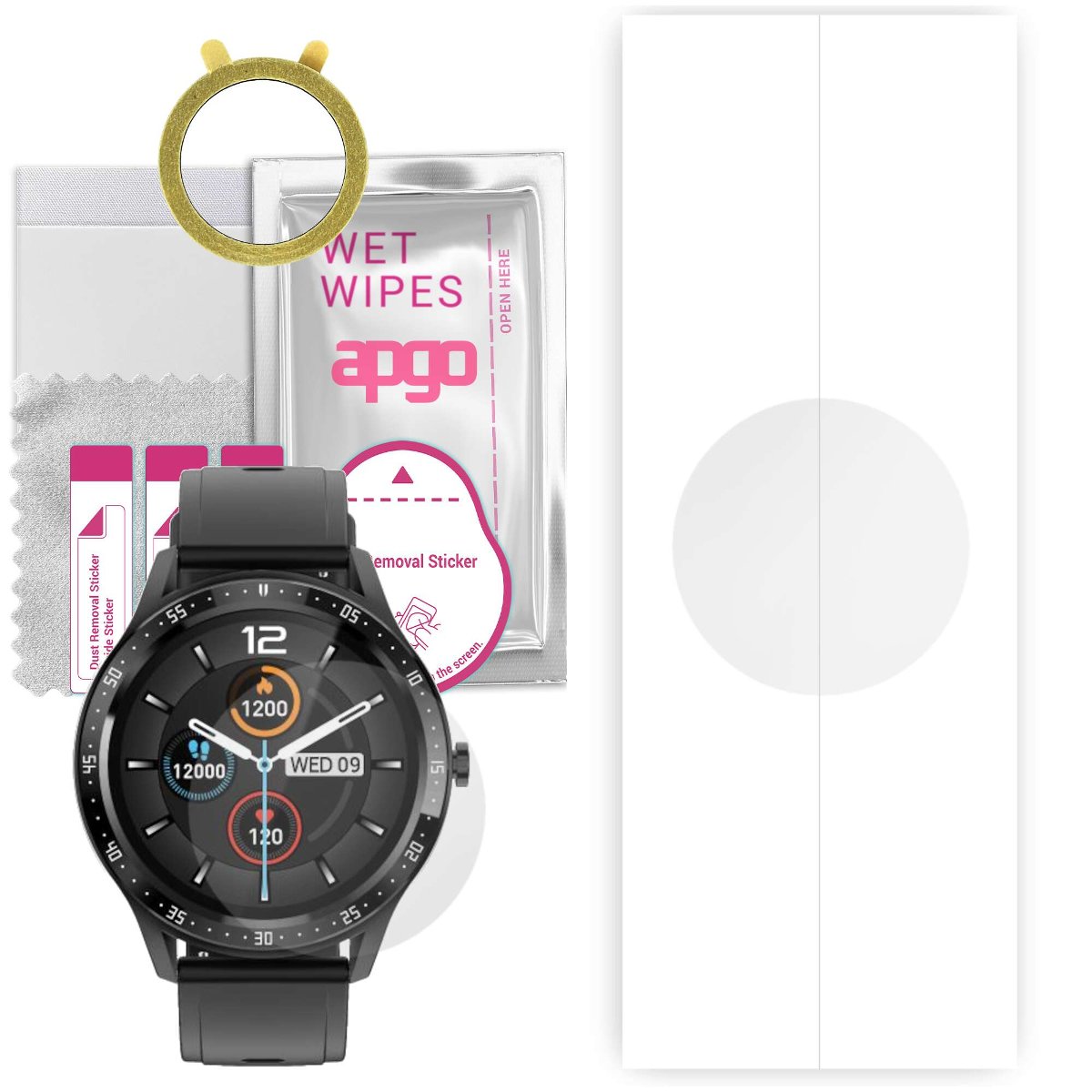 1x Folia hydrożelowa do Maxcom FW43 cobalt 2 - apgo Smartwatch Hydrogel Protection Ochrona na ekran smartwatcha