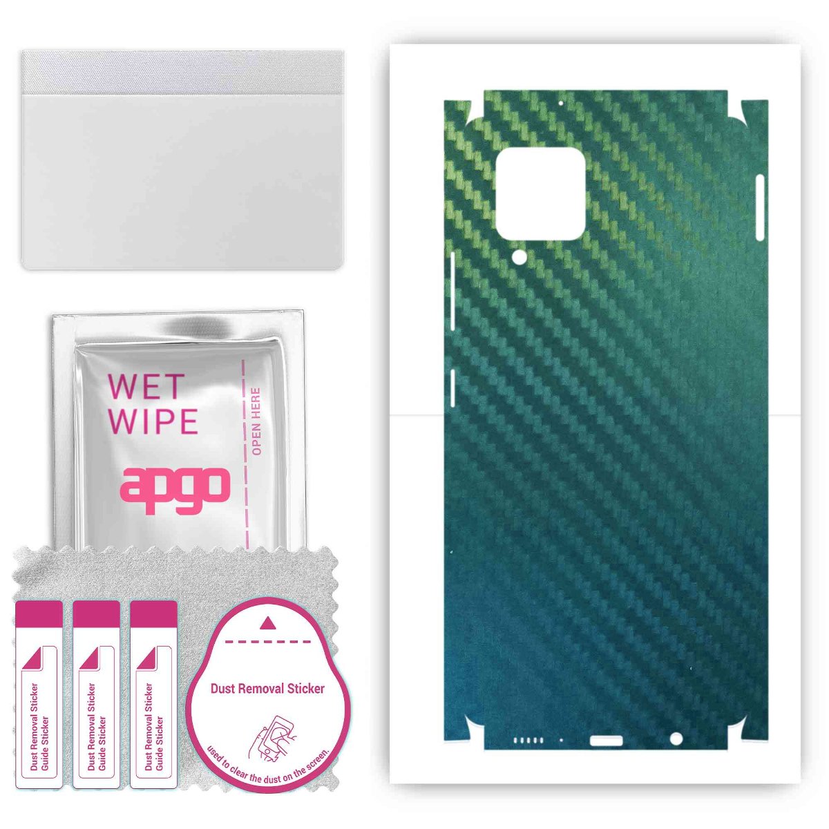 Folia naklejka skórka strukturalna na TYŁ+BOKI do Samsung Galaxy M42 5G -  Carbon Kameleon CAKA1 - apgo SKINS