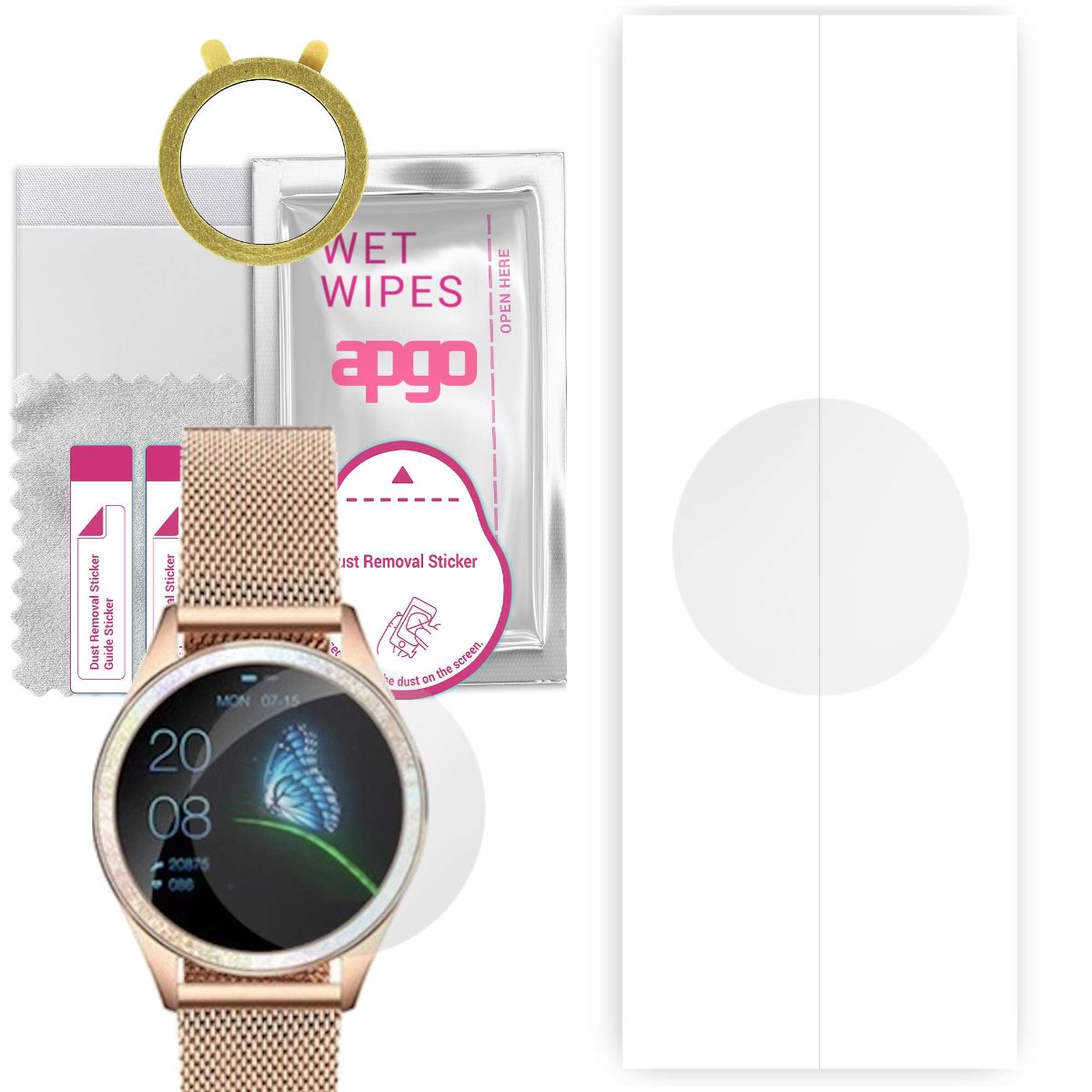 1x Folia hydrożelowa do Oro-Med Oro-Smart Cristal - apgo Smartwatch Hydrogel Protection Ochrona na ekran smartwatcha