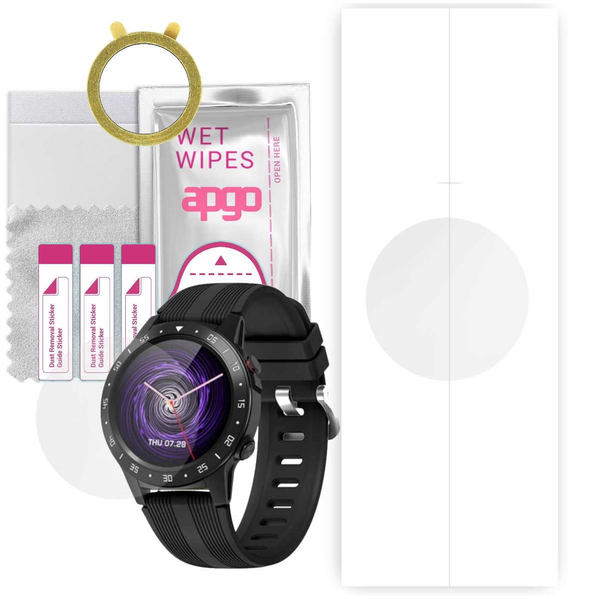 1x Folia hydrożelowa do Garett Multi 4 - apgo Smartwatch Hydrogel Protection Ochrona na ekran smartwatcha