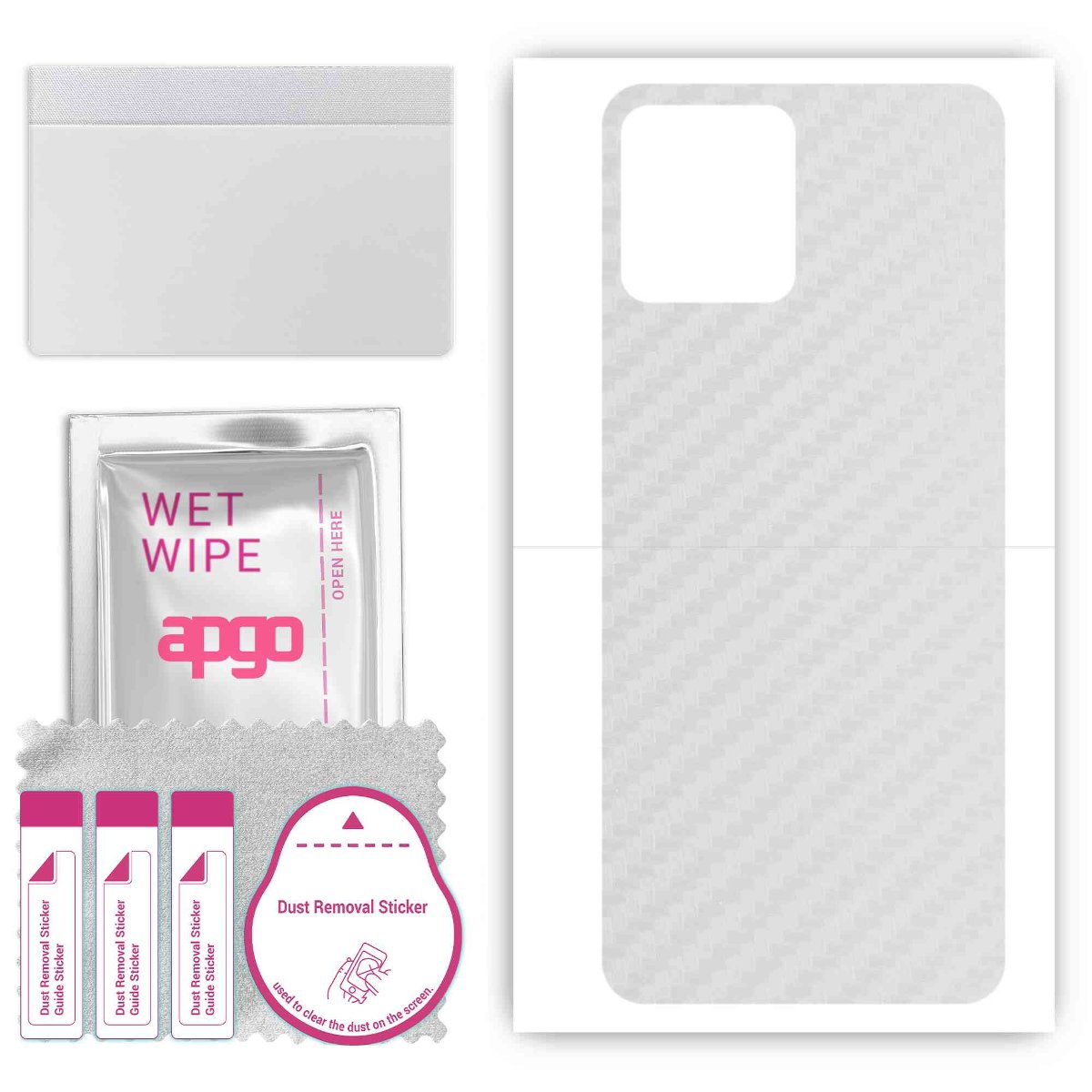 Folia naklejka skórka strukturalna na TYŁ do T-Mobile Revvl 6 5G -  Carbon Przezroczysty - apgo SKINS