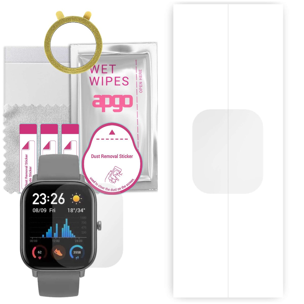 1x Folia hydrożelowa do Amazfit GTS - apgo Smartwatch Hydrogel Protection Ochrona na ekran smartwatcha