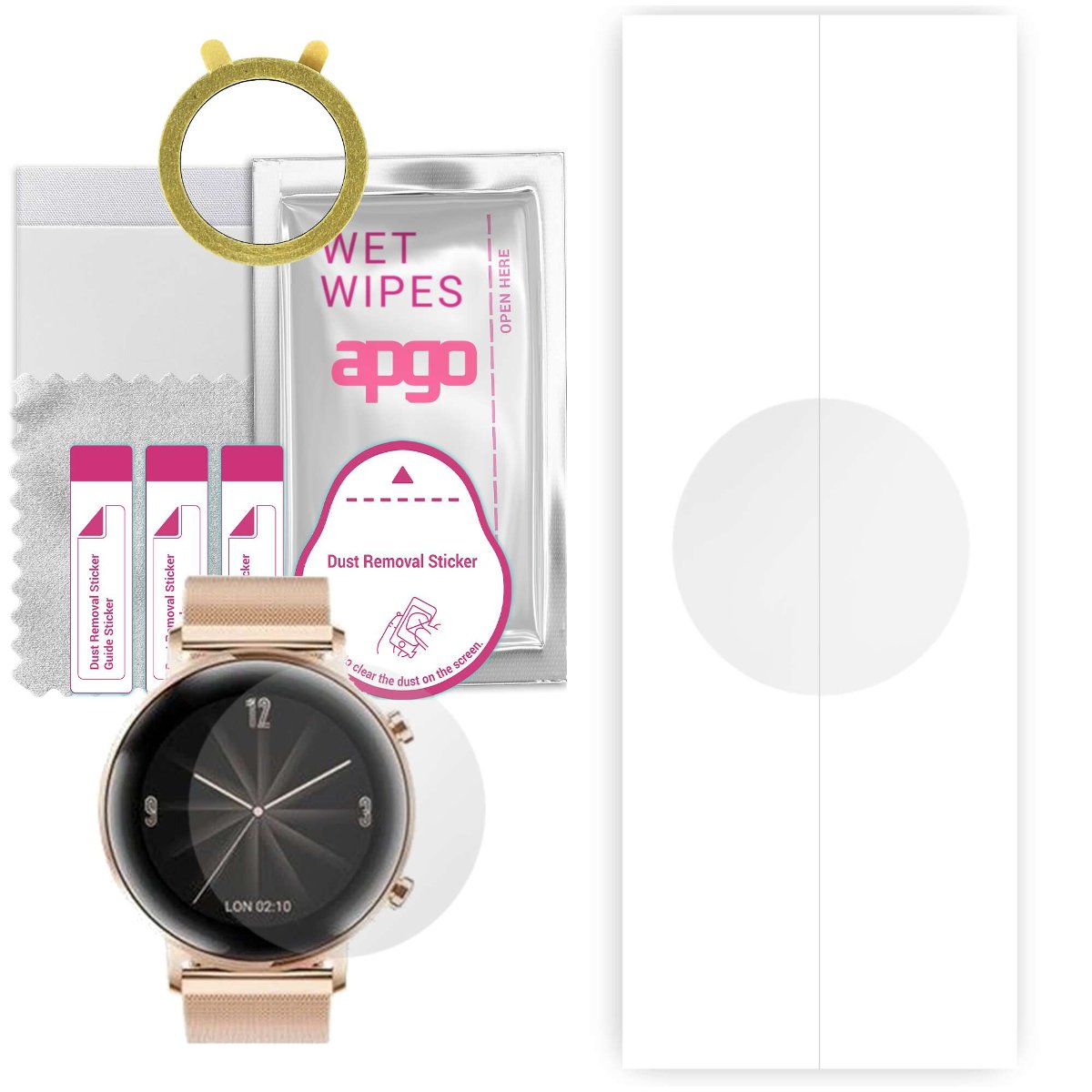 1x Folia hydrożelowa do Huawei Watch GT 2 42mm - apgo Smartwatch Hydrogel Protection Ochrona na ekran smartwatcha