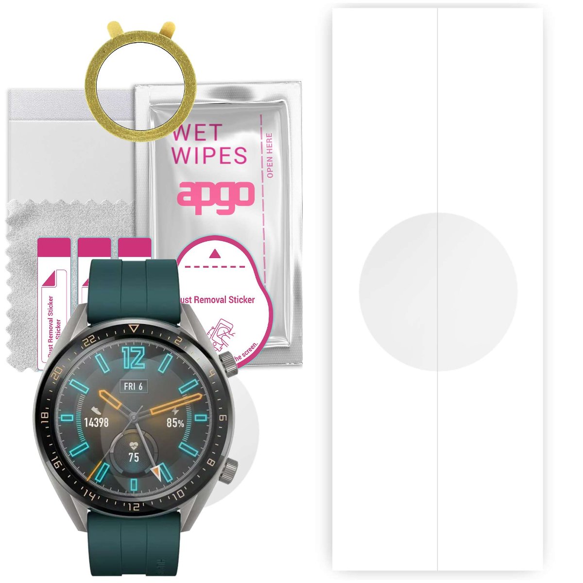 1x Folia hydrożelowa do Huawei Watch GT Active - apgo Smartwatch Hydrogel Protection Ochrona na ekran smartwatcha