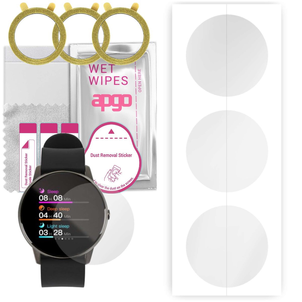 3x Folia hydrożelowa do Acme SW203 - apgo Smartwatch Hydrogel Protection Ochrona na ekran smartwatcha