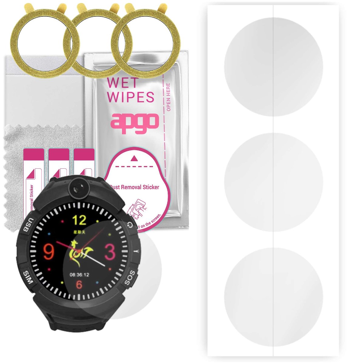 3x Folia hydrożelowa do ART SGPS-03 - apgo Smartwatch Hydrogel Protection Ochrona na ekran smartwatcha