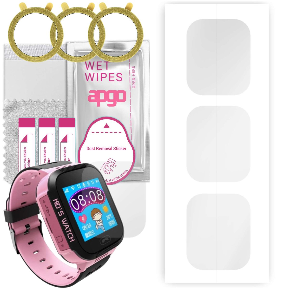 3x Folia hydrożelowa do ART SGPS-02 - apgo Smartwatch Hydrogel Protection Ochrona na ekran smartwatcha
