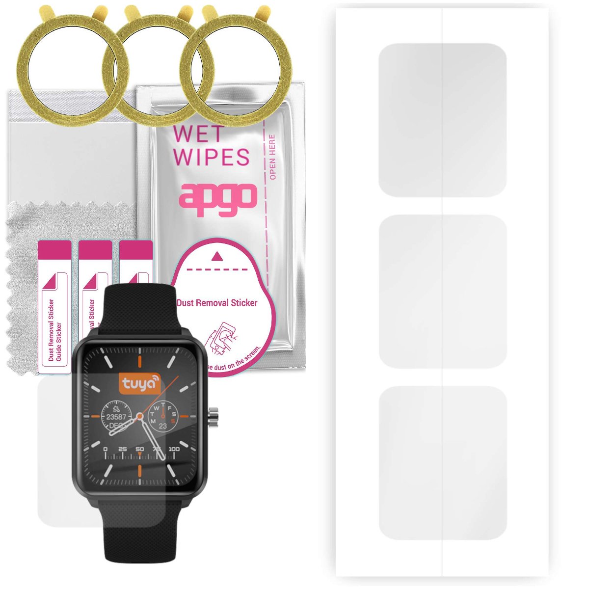 3x Folia hydrożelowa do Bemi Remo - apgo Smartwatch Hydrogel Protection Ochrona na ekran smartwatcha