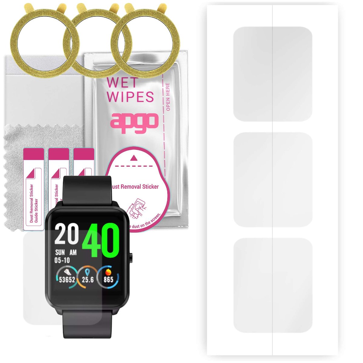 3x Folia hydrożelowa do Bemi Kix - apgo Smartwatch Hydrogel Protection Ochrona na ekran smartwatcha