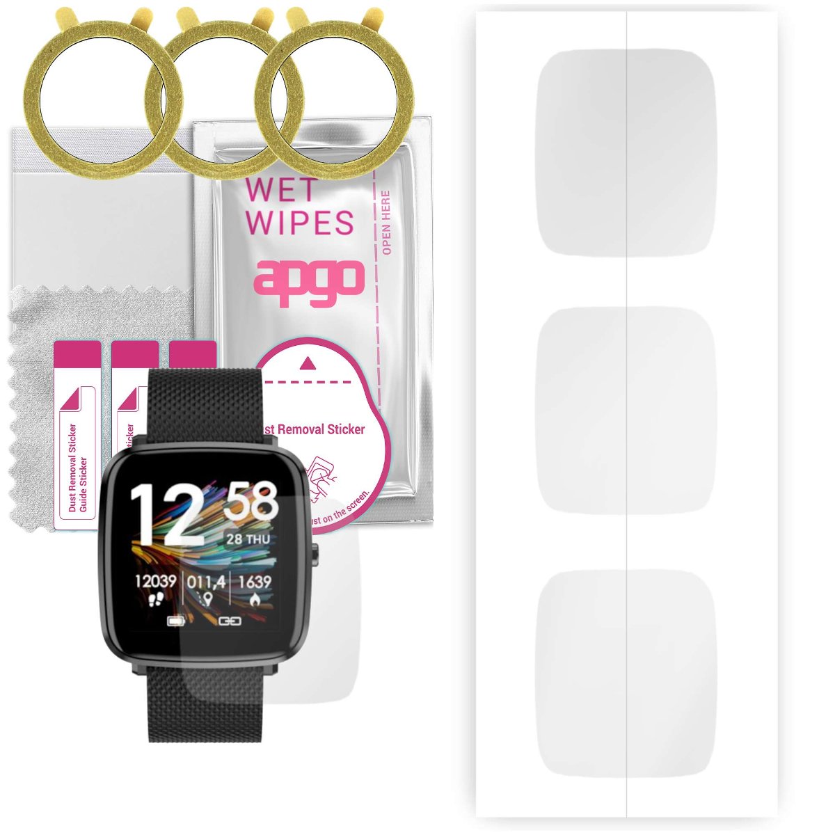 3x Folia hydrożelowa do Bemi ODI - apgo Smartwatch Hydrogel Protection Ochrona na ekran smartwatcha