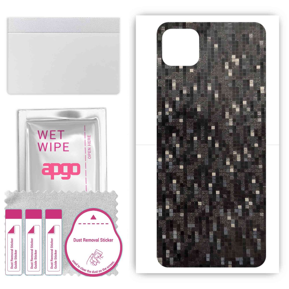 Folia naklejka skórka strukturalna na TYŁ do Samsung Galaxy Buddy -  Carbon Pixel Czarny - apgo SKINS
