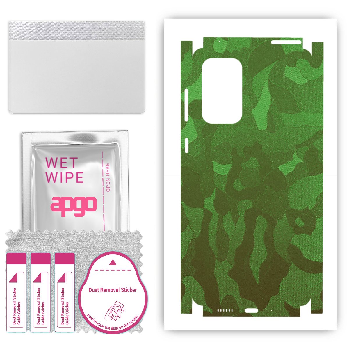 Folia naklejka skórka strukturalna na TYŁ+BOKI do Samsung Galaxy A73 -  Moro | Camo Zielony - apgo SKINS