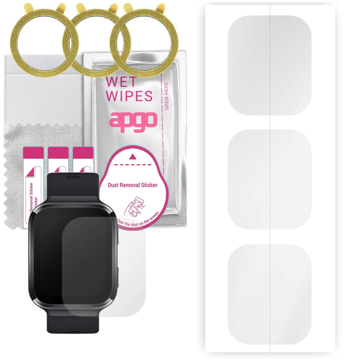 3x Folia hydrożelowa do 70MAI Saphir Watch - apgo Smartwatch Hydrogel Protection Ochrona na ekran smartwatcha