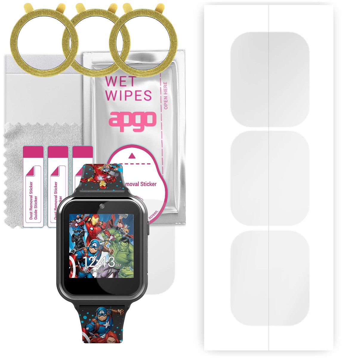 3x Folia hydrożelowa do Accutime AVG4597AZ - apgo Smartwatch Hydrogel Protection Ochrona na ekran smartwatcha
