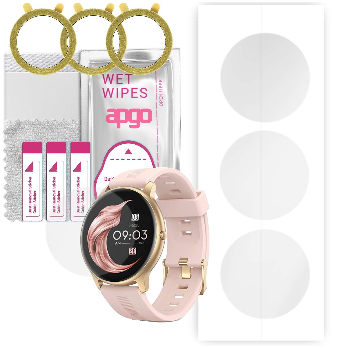 3x Folia hydrożelowa do Agptek LW11  - apgo Smartwatch Hydrogel Protection Ochrona na ekran smartwatcha