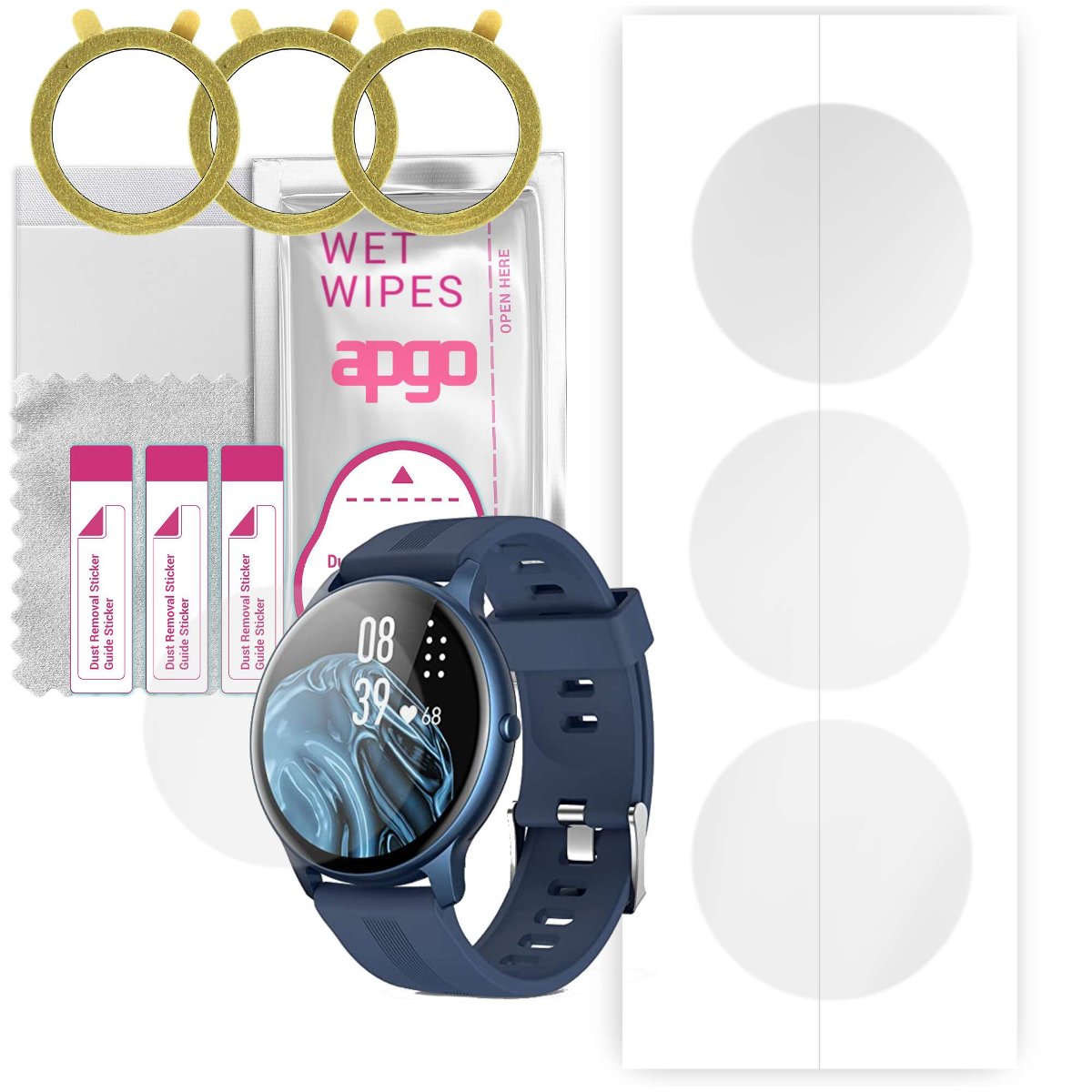 3x Folia hydrożelowa do Agptek FT10L-US  - apgo Smartwatch Hydrogel Protection Ochrona na ekran smartwatcha